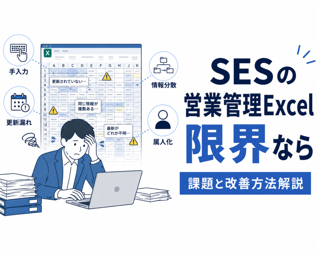 SESの営業管理Excel限界なら|課題と改善方法解説