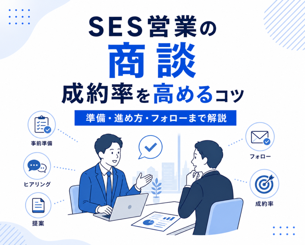 SES営業の商談で成約率を高めるコツ｜準備・進め方・フォローまで解説