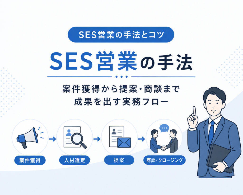 SES営業の手法とコツ|案件獲得から提案・商談まで成果を出す実務フロー