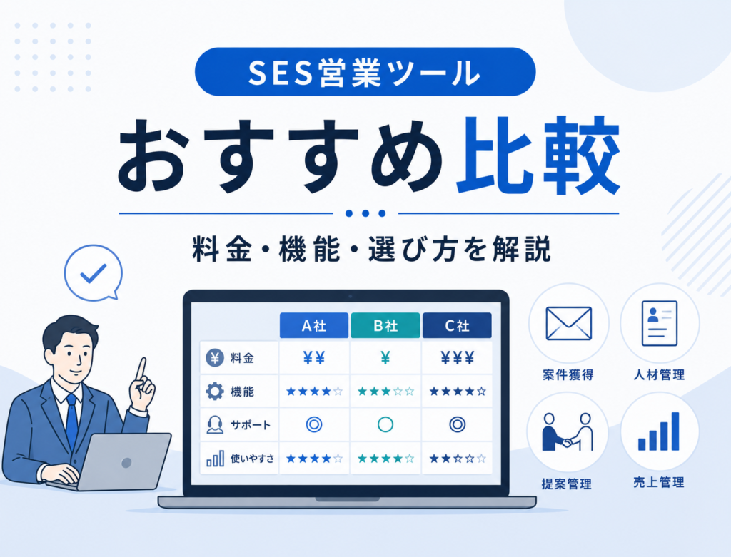 SES営業ツールおすすめ比較|料金・機能・選び方を解説