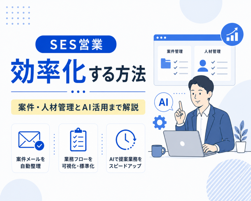 SES営業を効率化する方法|案件・人材管理とAI活用まで解説