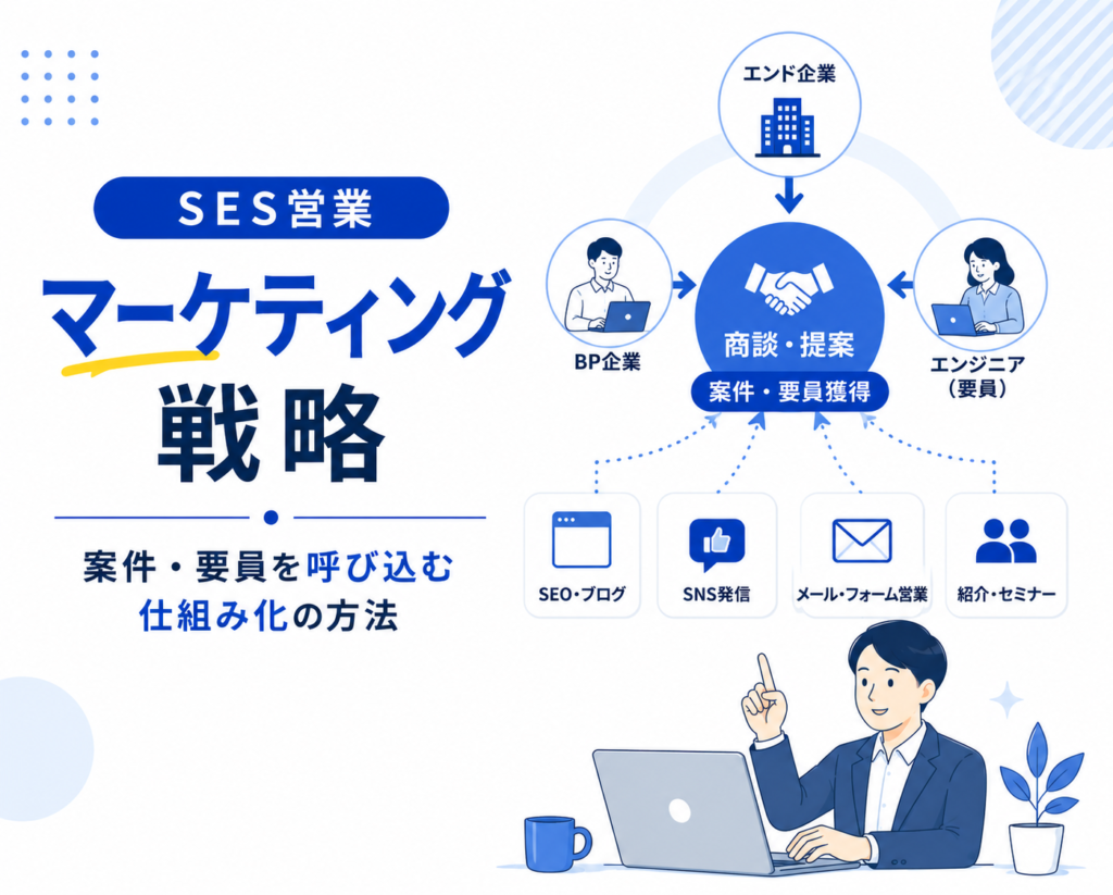 SES営業のマーケティング戦略|案件・要員を呼び込む仕組み化の方法