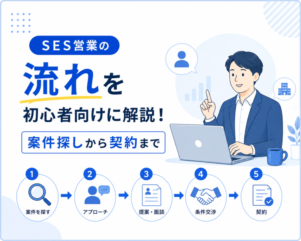 SES営業の流れを初心者向けに解説！案件探しから契約まで
