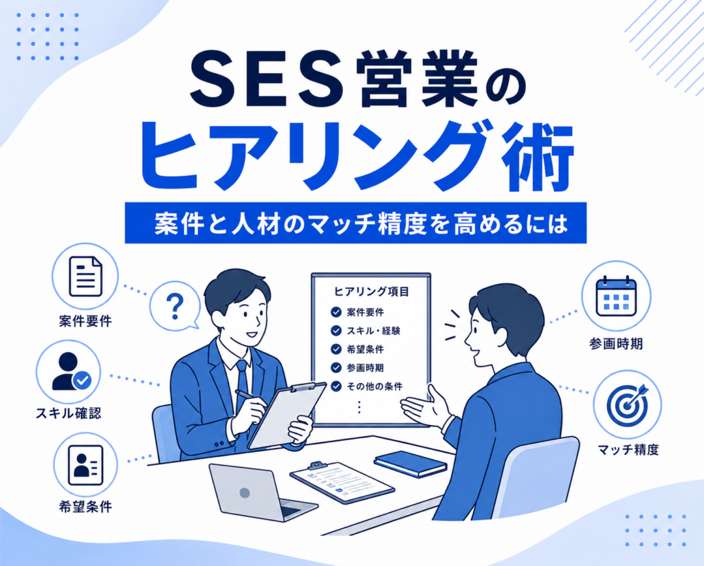 SES営業のヒアリング術|案件と人材のマッチ精度を高めるには